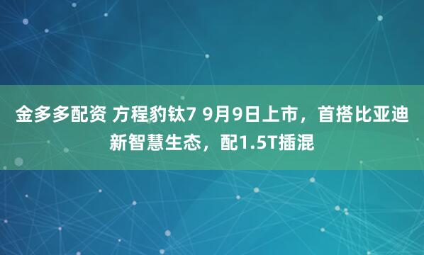 金多多配资 方程豹钛7 9月9日上市，首搭比亚迪新智慧生态，配1.5T插混